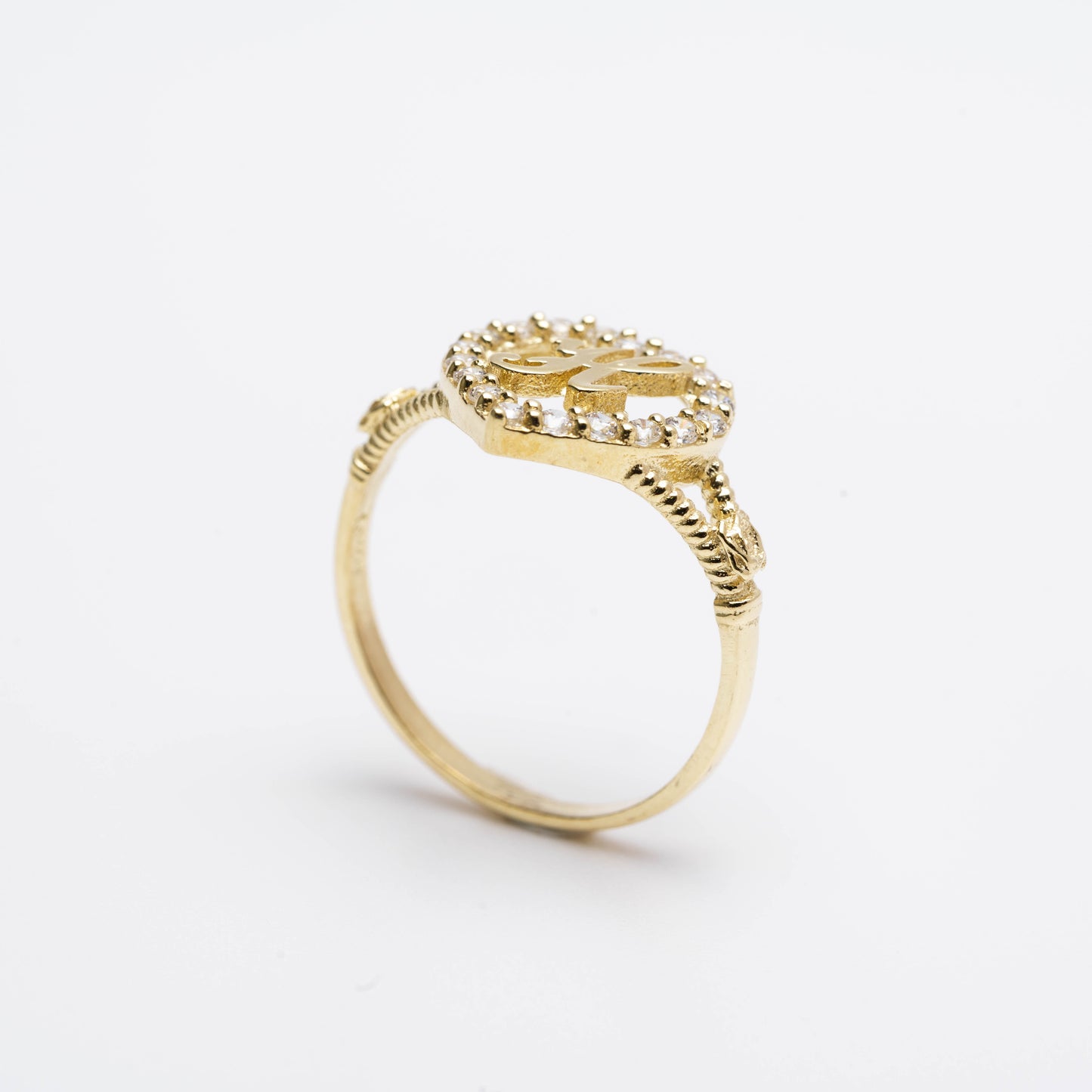 10K Heart Initial H Ring