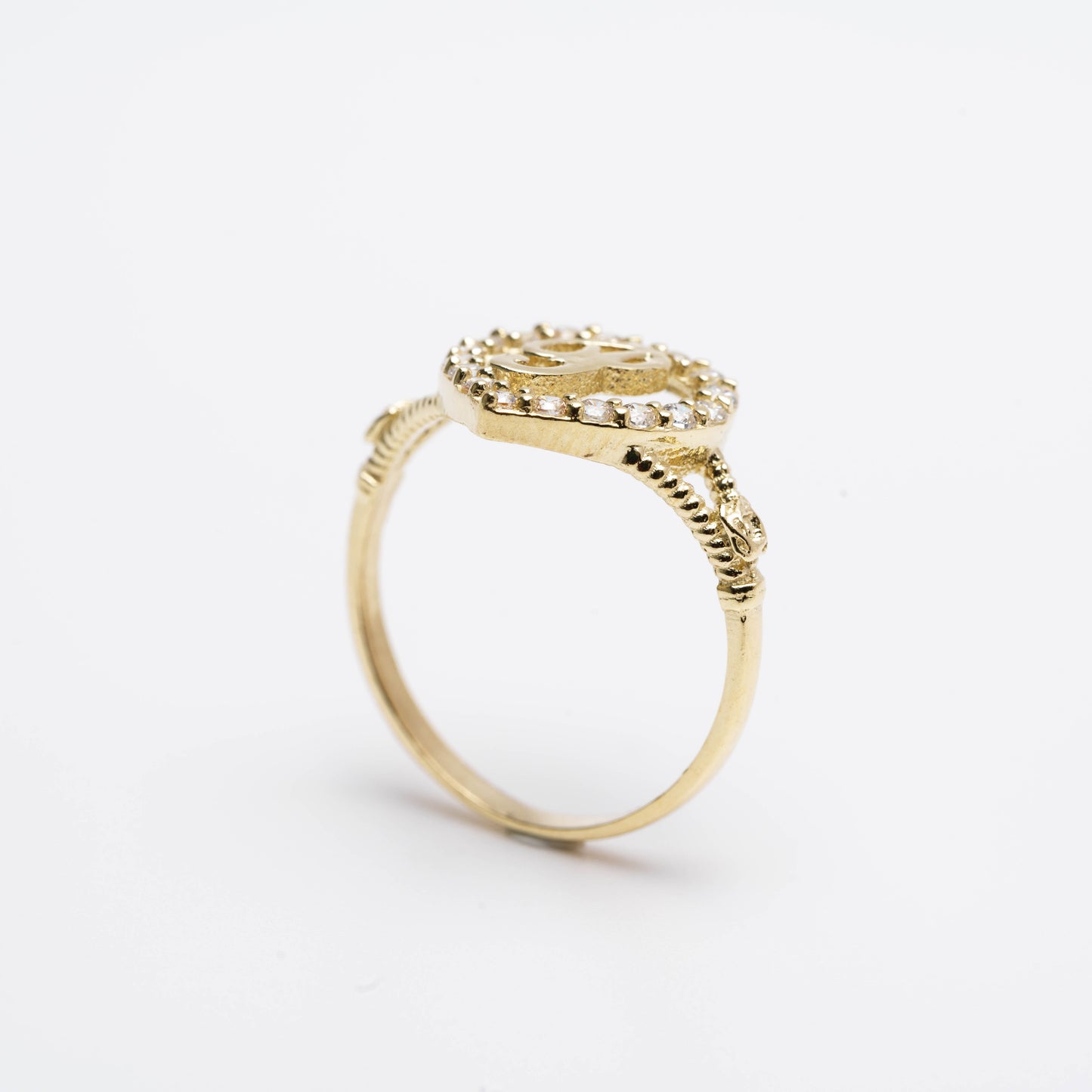 10K Heart Initial P Ring