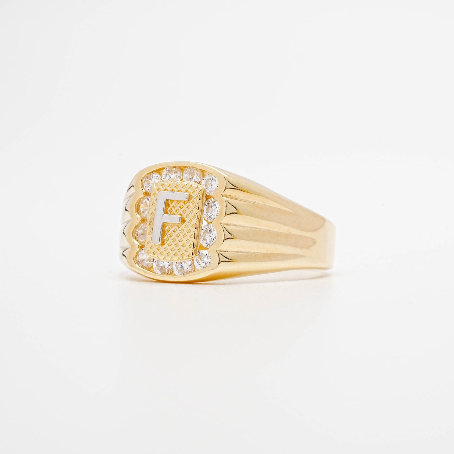 10K CZ Initial F Ring