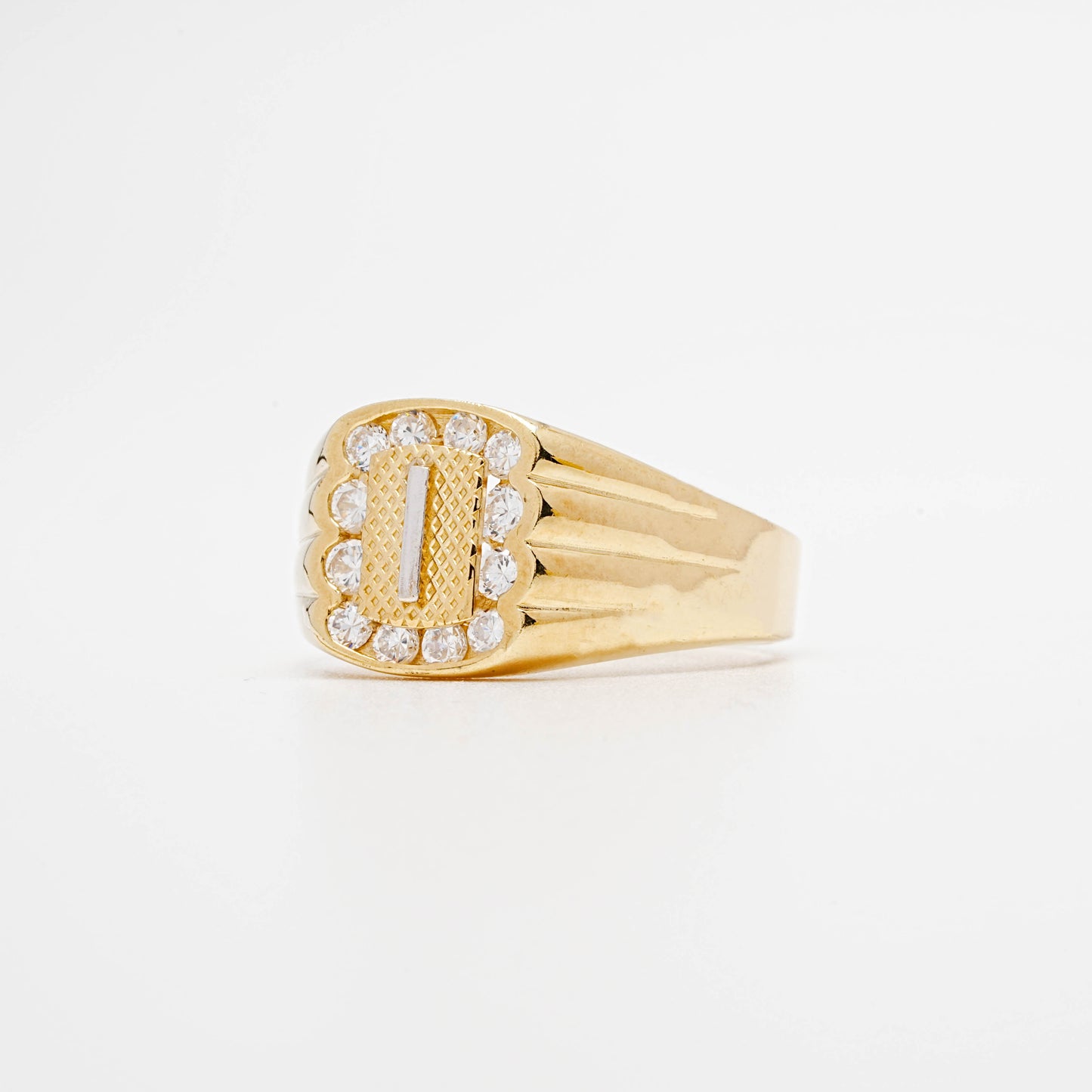 10K CZ Initial I Ring