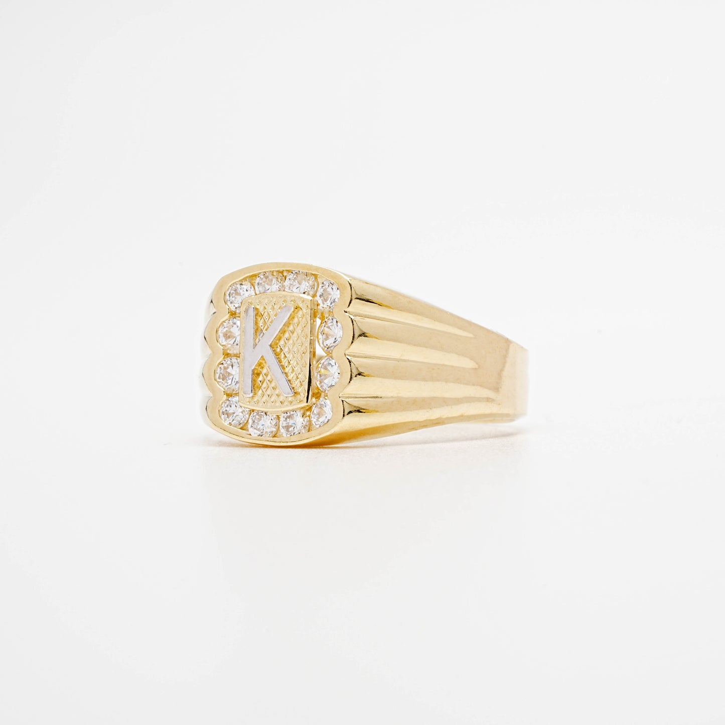 10K CZ Initial K Ring