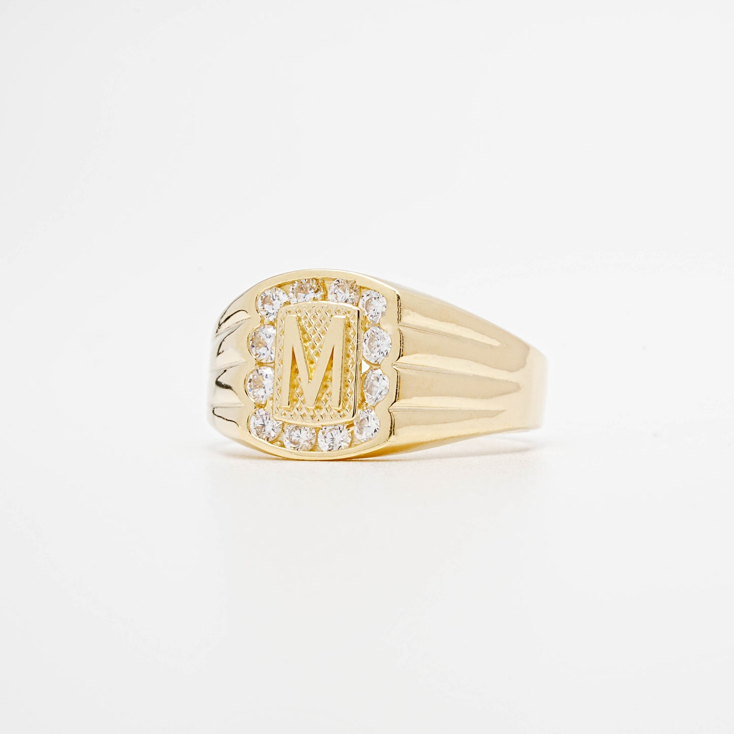 10K CZ Initial M Ring