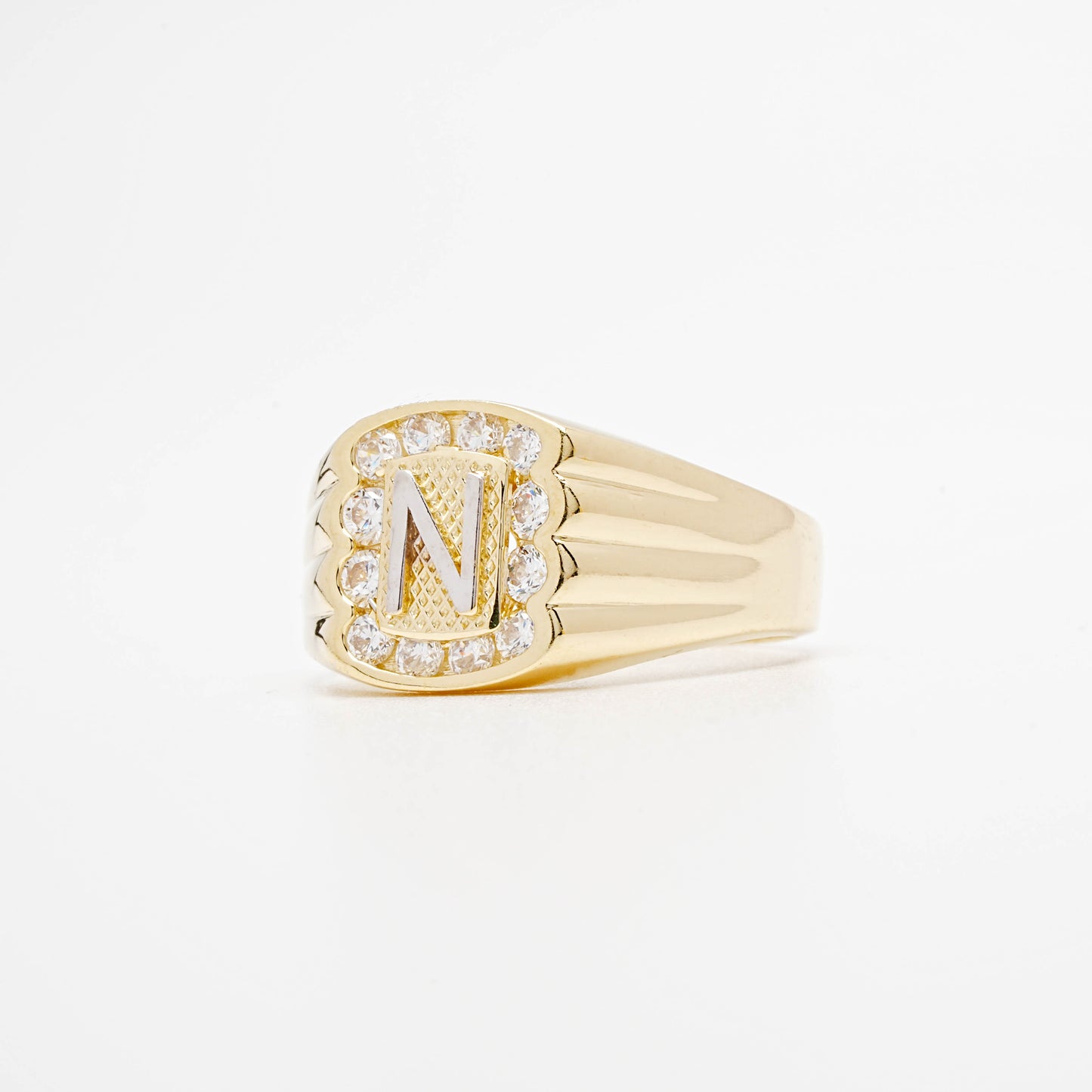 10K CZ Initial N Ring