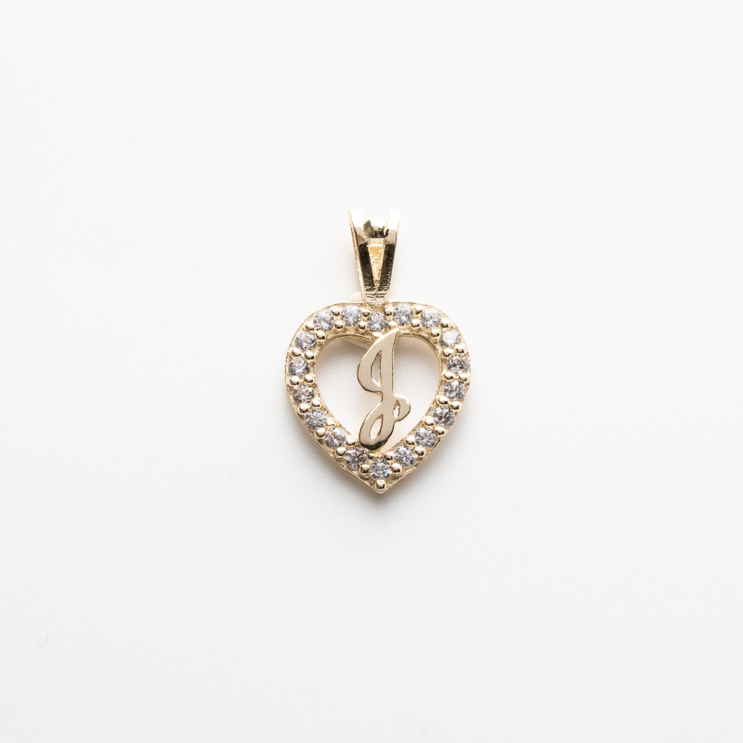 10K Gold Heart J Initial Pendant