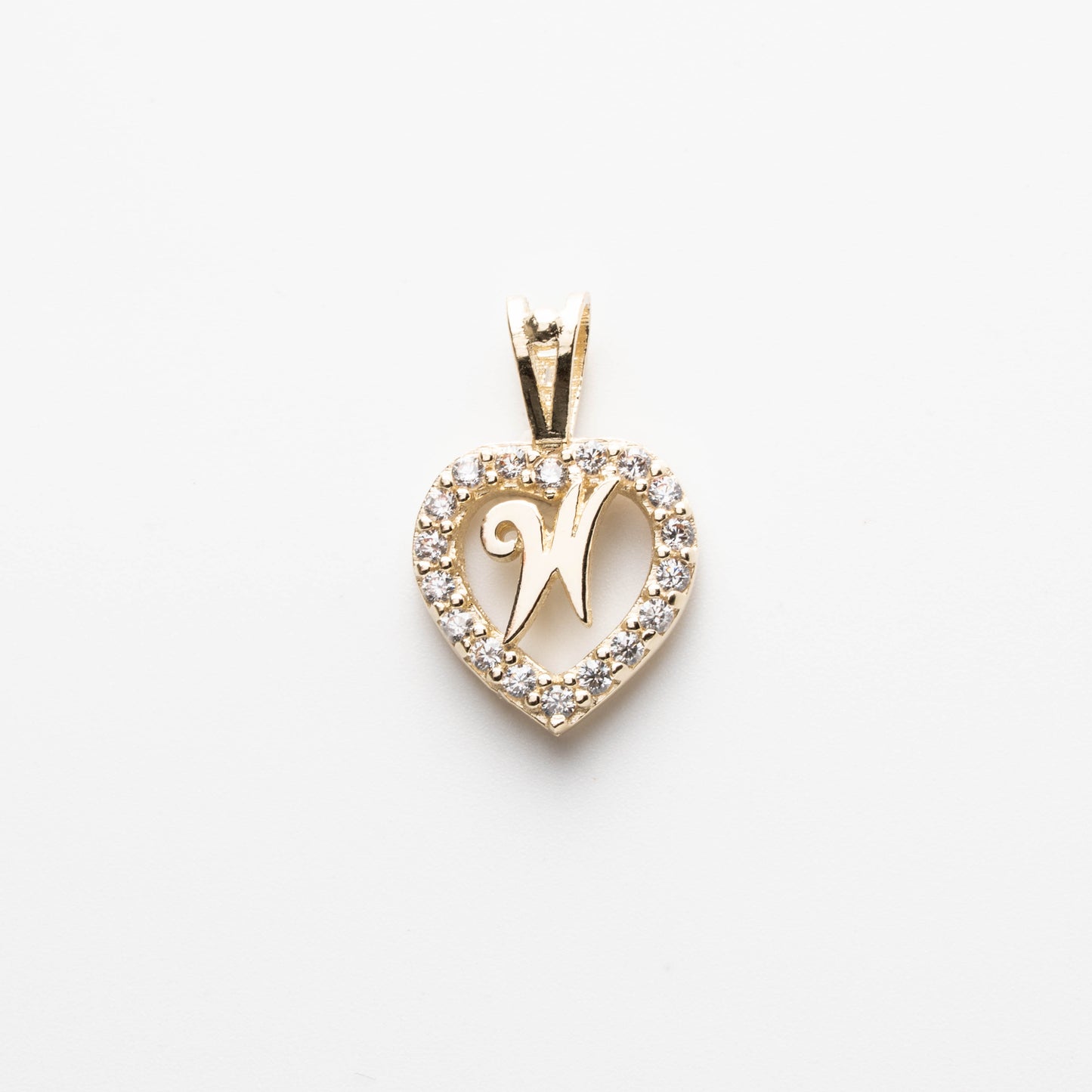 10K Gold Heart W Initial Pendant