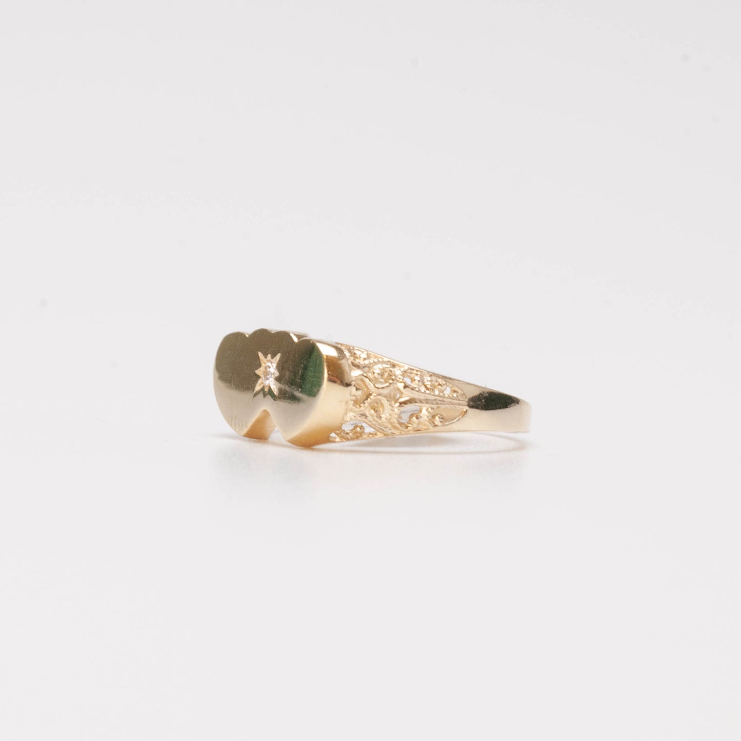 10K Double Heart Ring