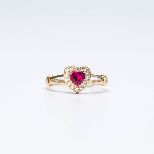 10K Birthstone Heart Ring