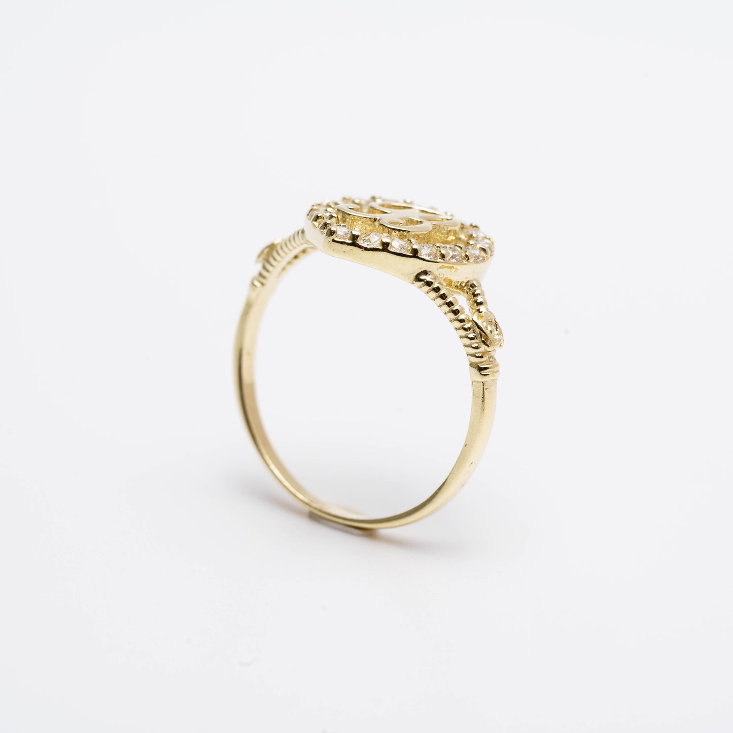 10K Heart Initial B Ring