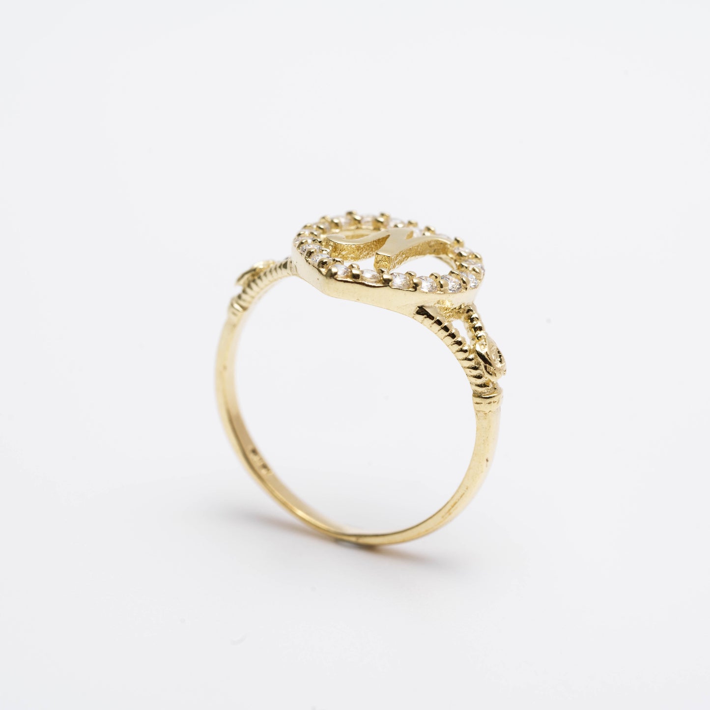 10K Heart Initial N Ring