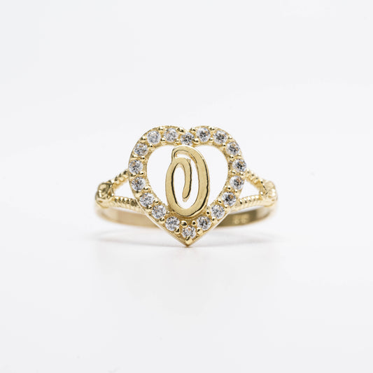 10K Heart Initial O Ring
