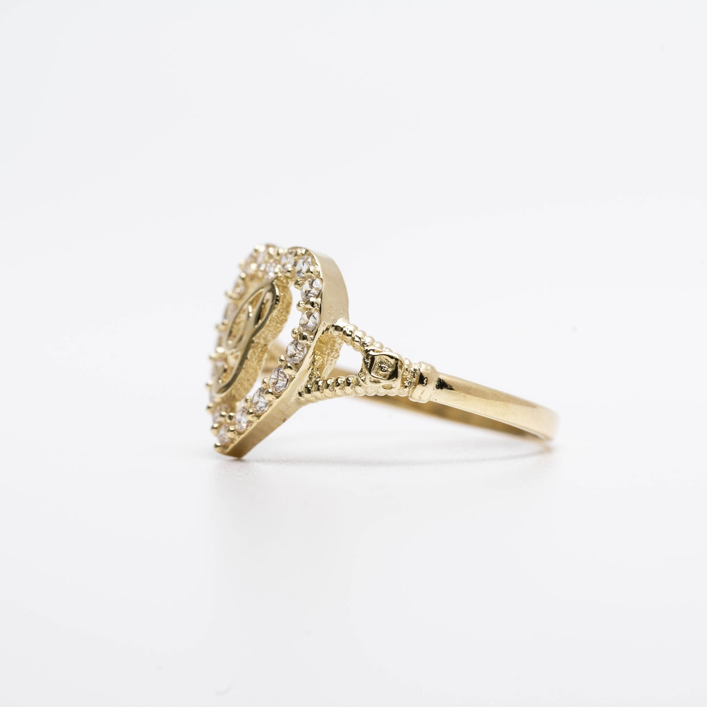 10K Heart Initial P Ring