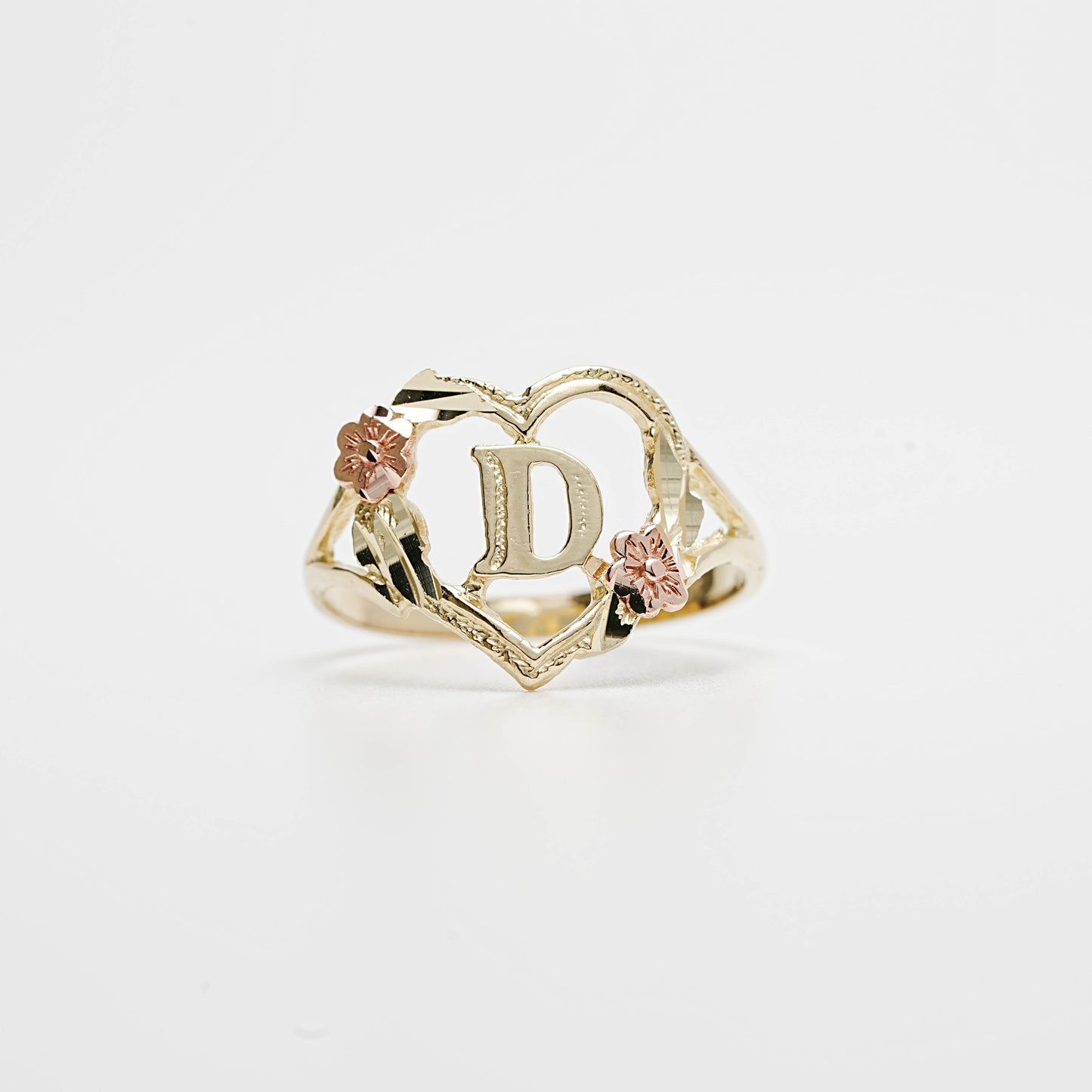 10K Heart Initial D Ring