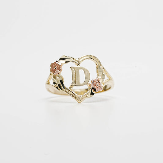 10K Heart Initial D Ring