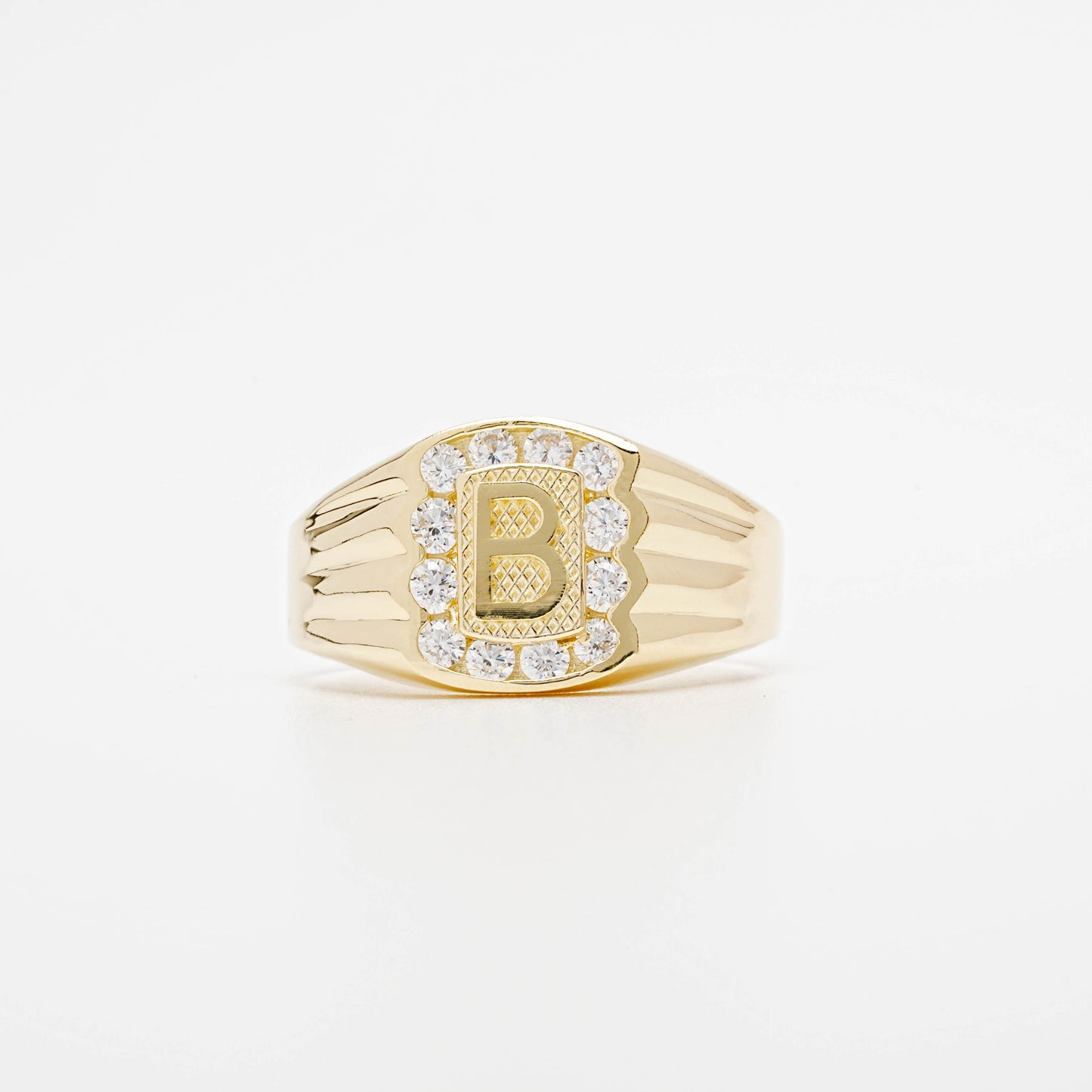 10K CZ Initial B Ring