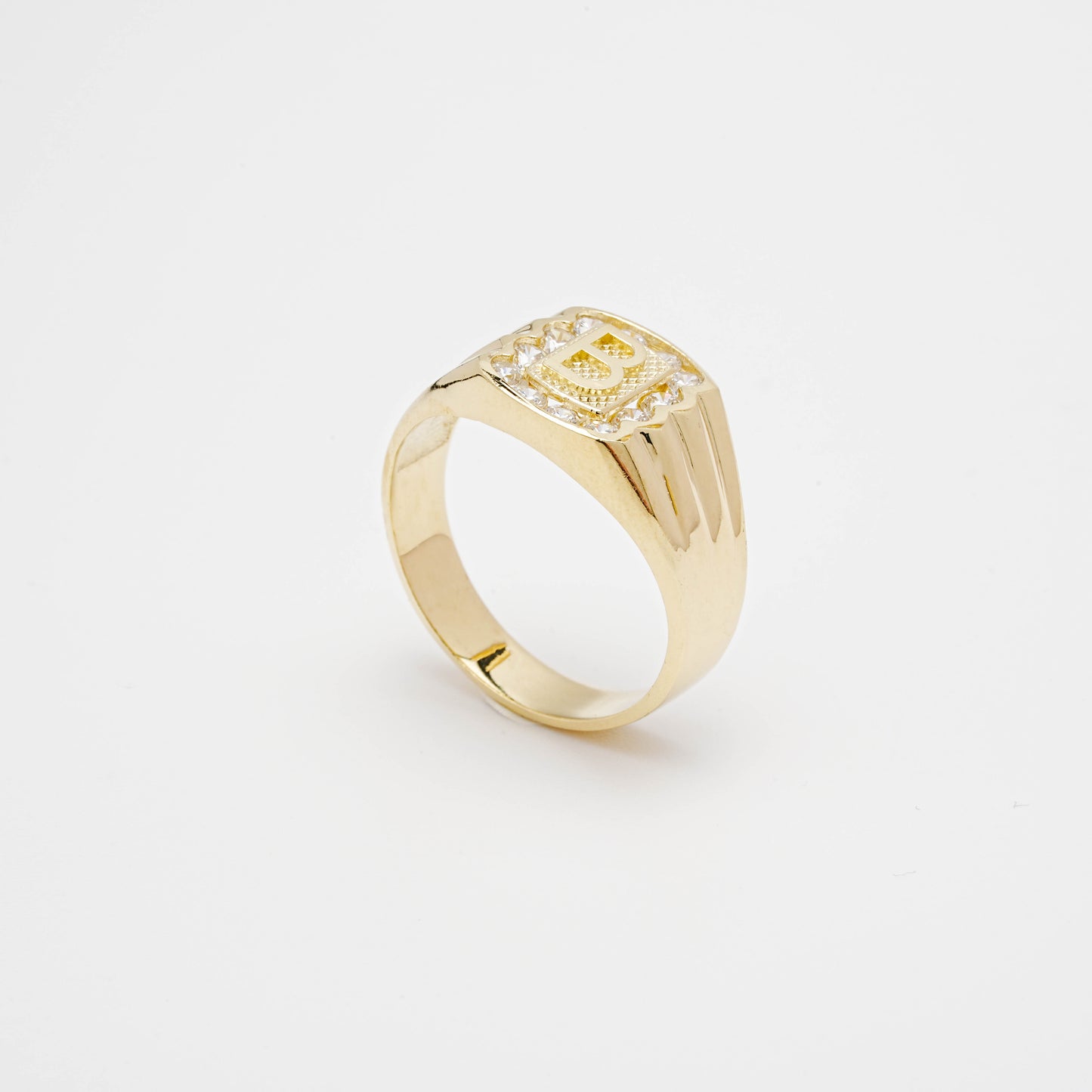 10K CZ Initial B Ring