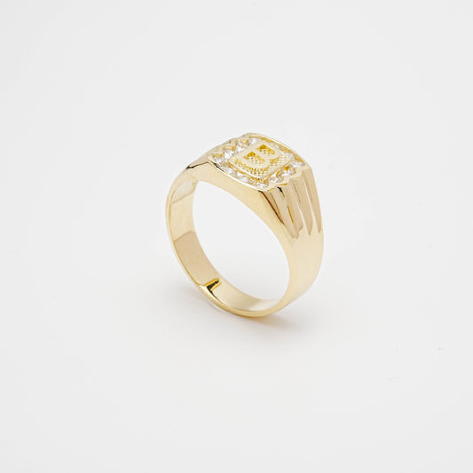 10K CZ Initial B Ring