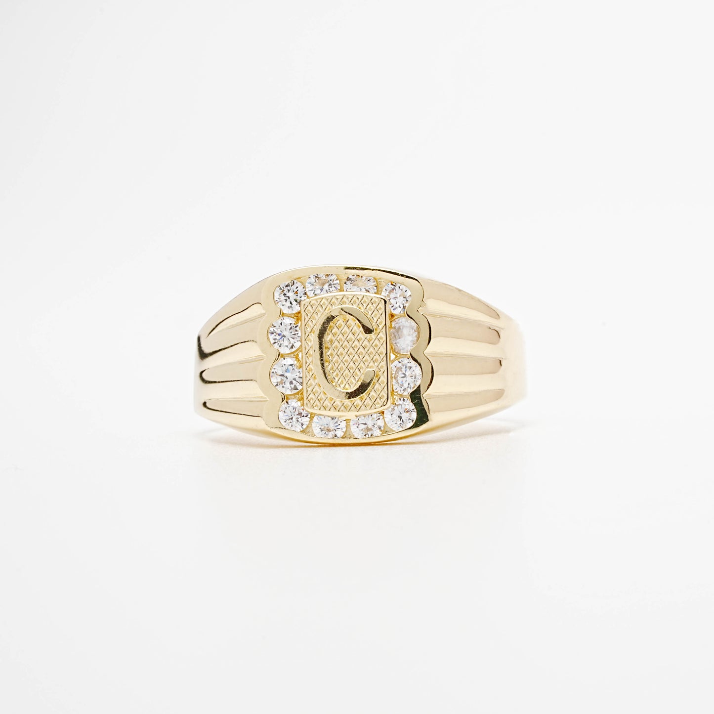 10K CZ Initial C Ring