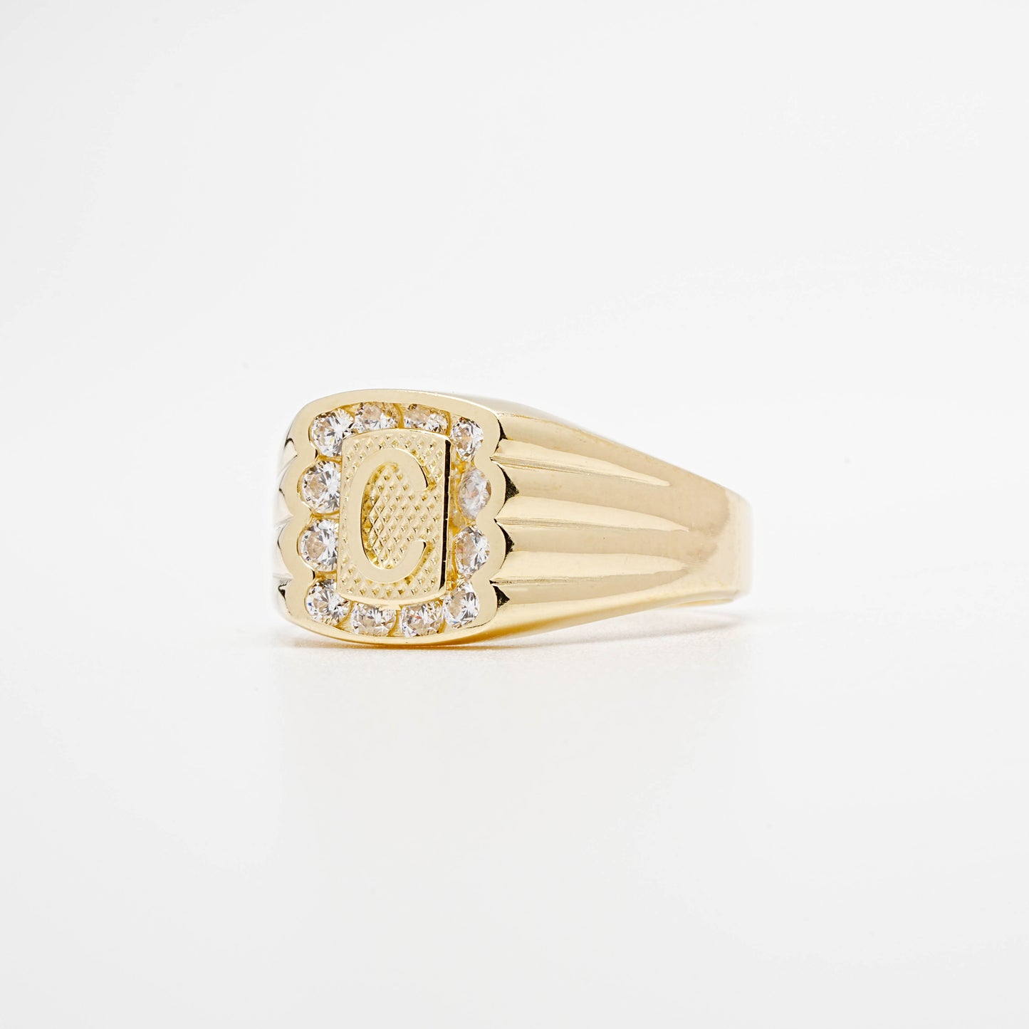 10K CZ Initial C Ring