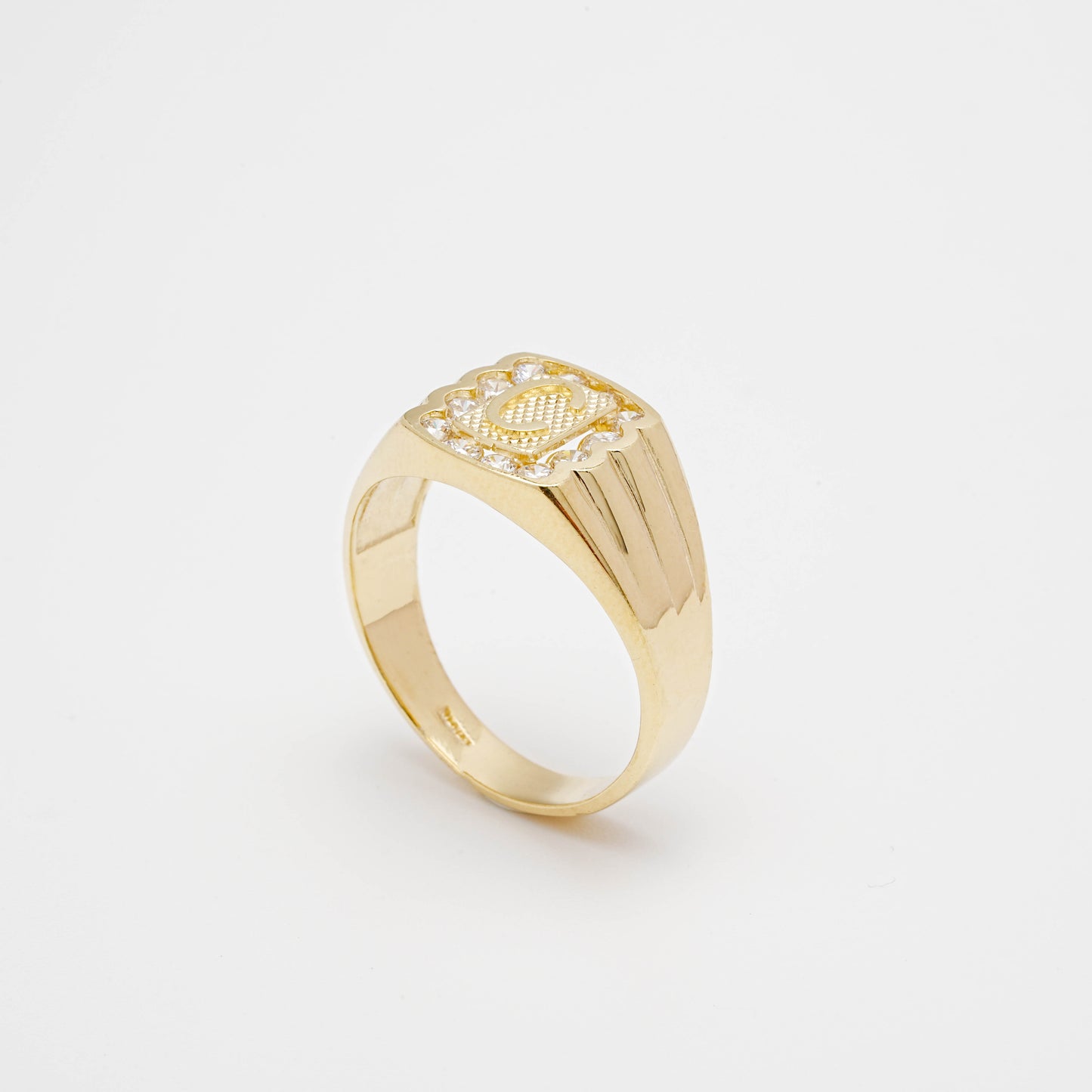10K CZ Initial C Ring