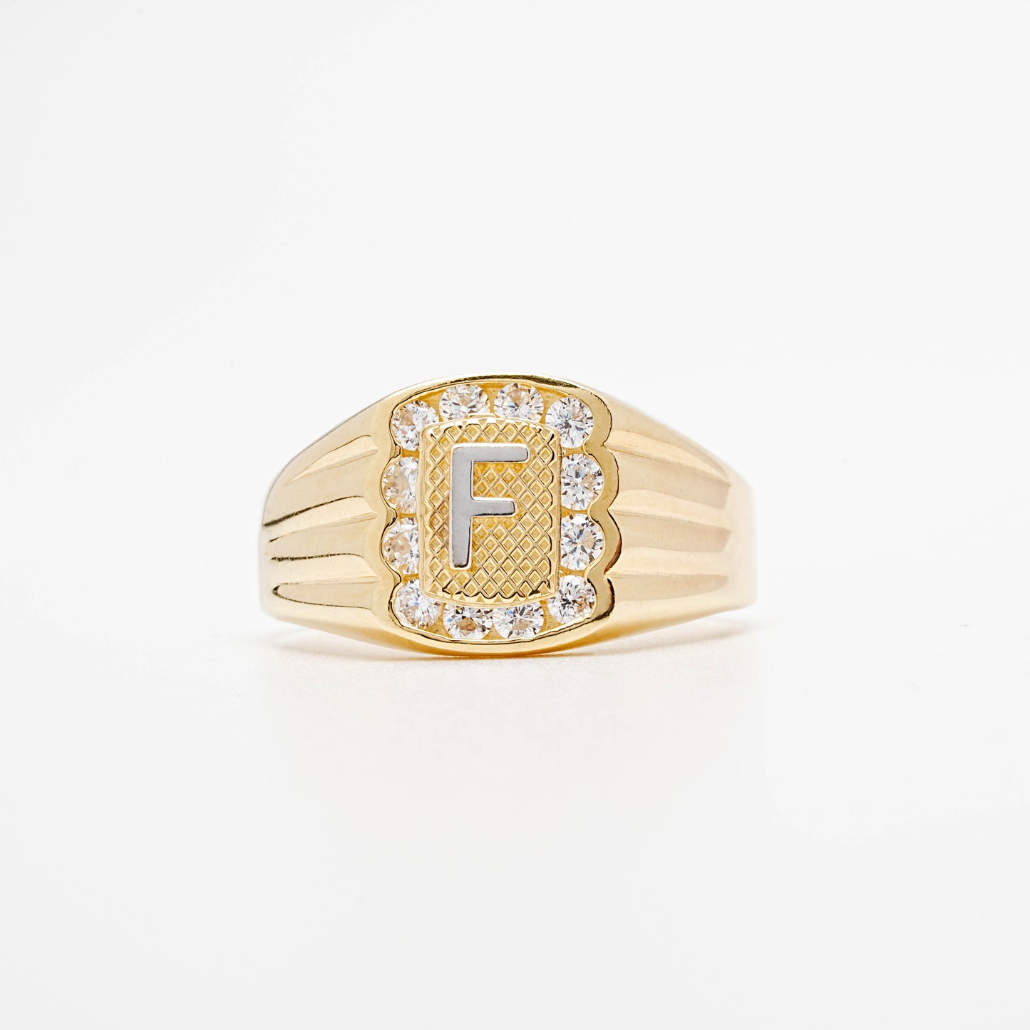 10K CZ Initial F Ring