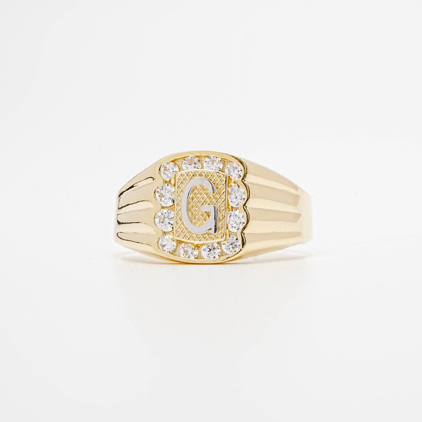 10K CZ Initial G Ring