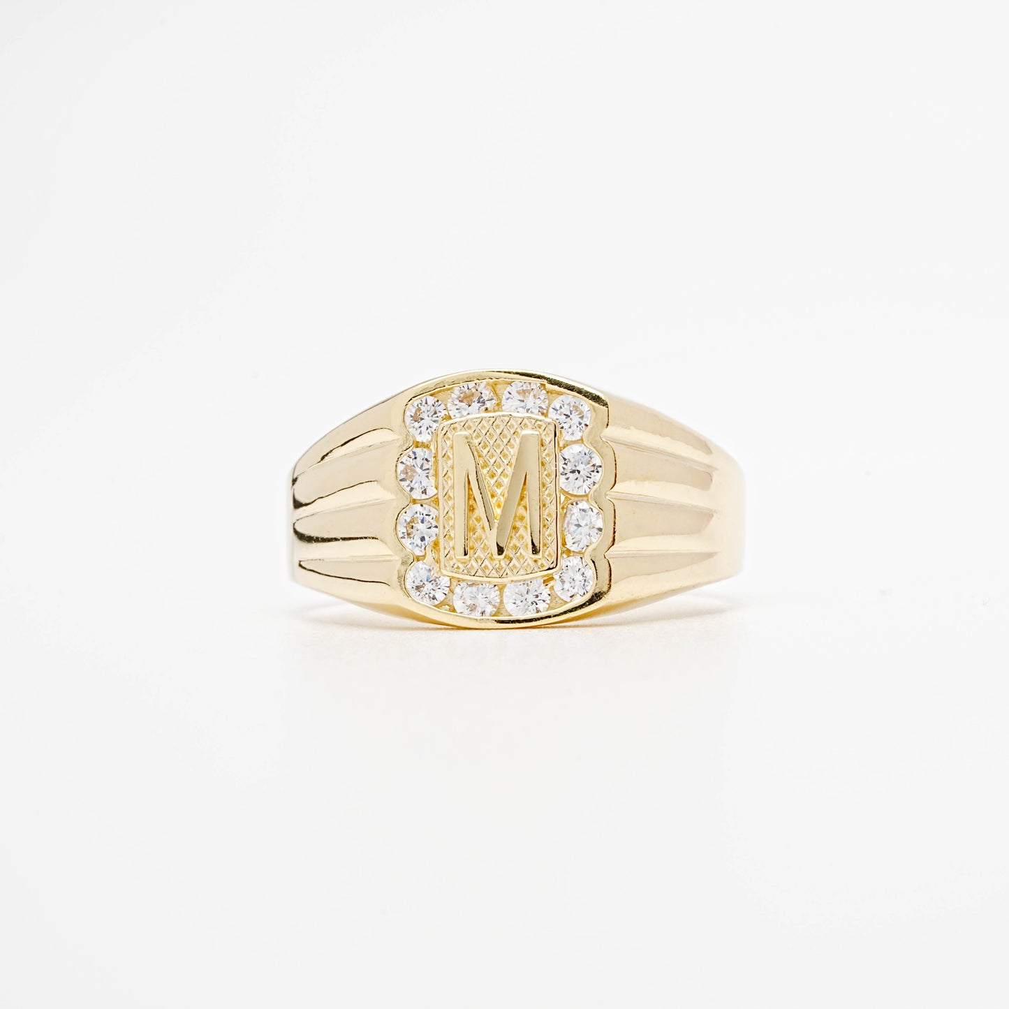 10K CZ Initial M Ring