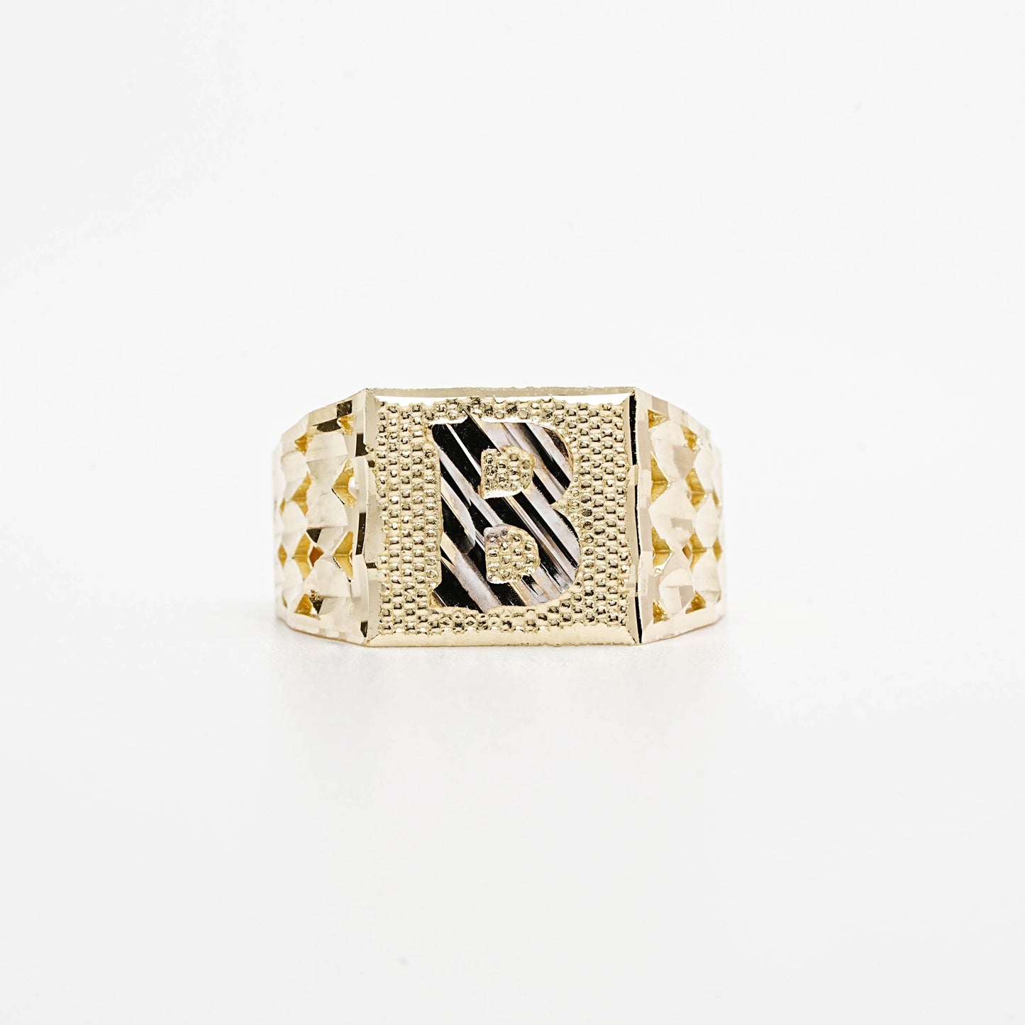 10K Two-Tone Initial B Ring