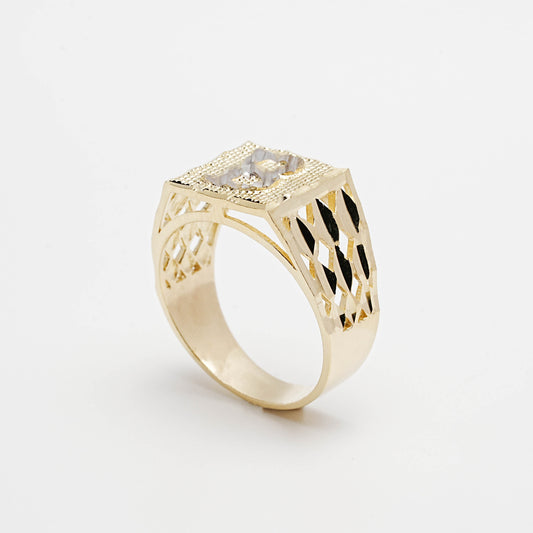 10K Two-Tone Initial B Ring