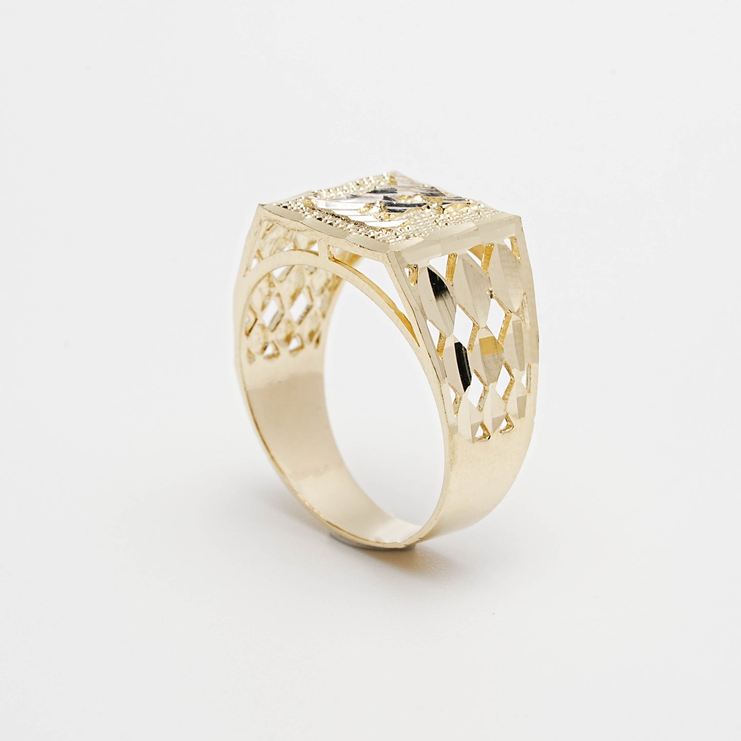 10K Two-Tone Initial E Ring