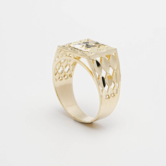 10K Two-Tone Initial E Ring