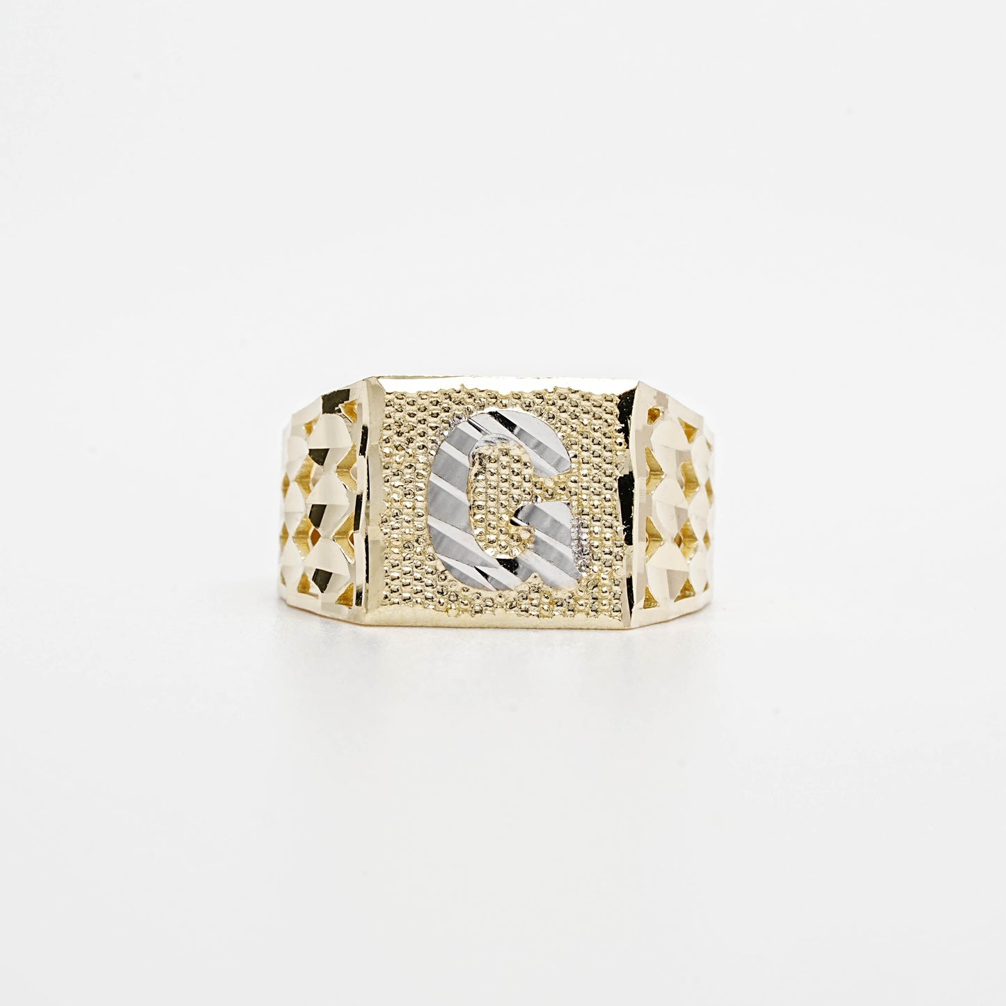 10K Two-Tone Initial G Ring