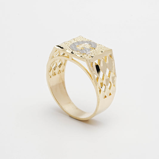 10K Two-Tone Initial G Ring