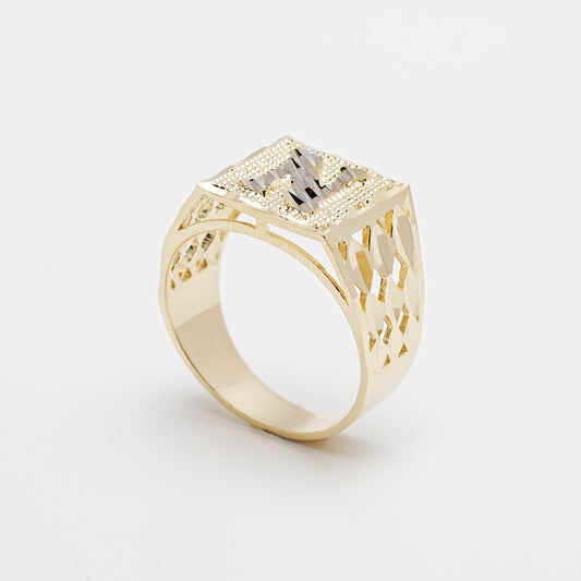 10K Two-Tone Initial N Ring