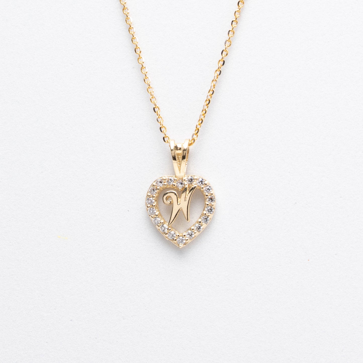 10K Gold Heart W Initial Necklace
