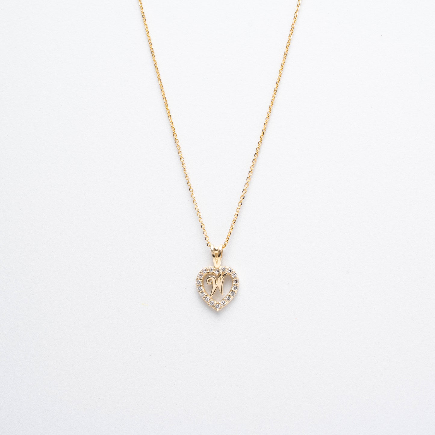 10K Gold Heart W Initial Necklace