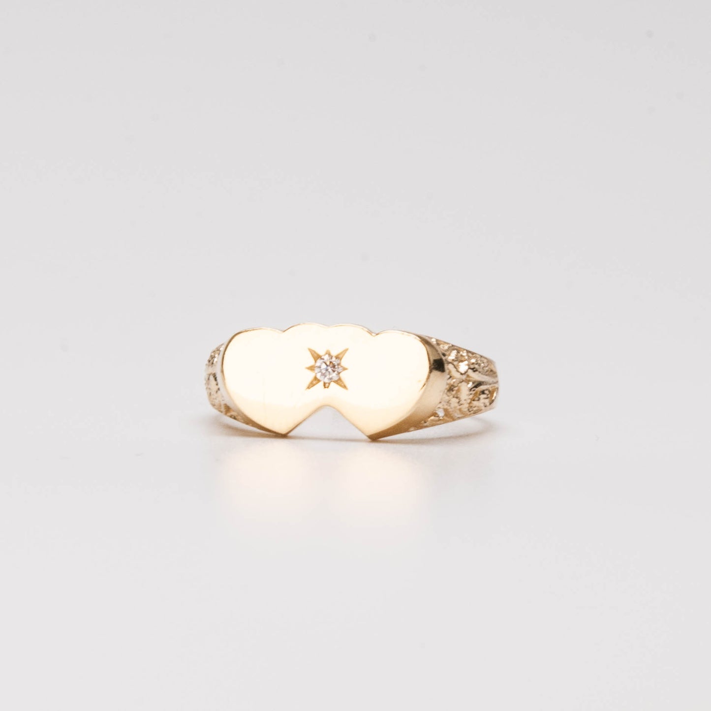 10K Double Heart Ring