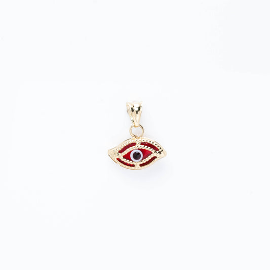 14K Gold Small Red Evil Eye