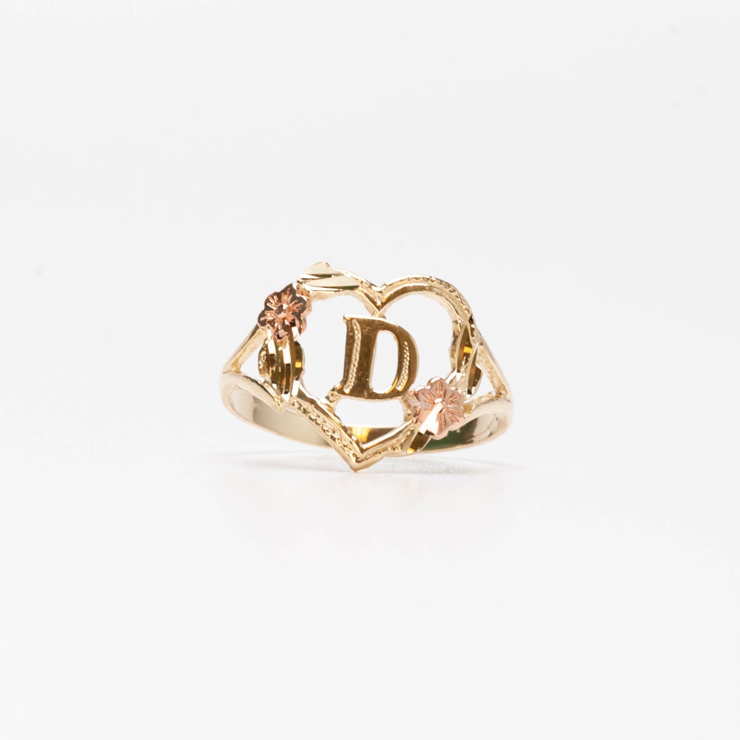 10K Heart Initial D Ring