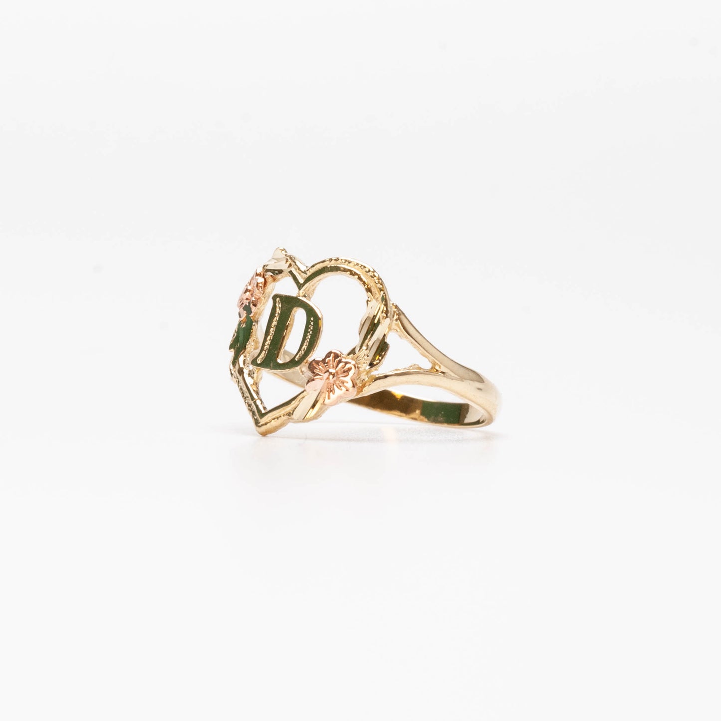 10K Heart Initial D Ring