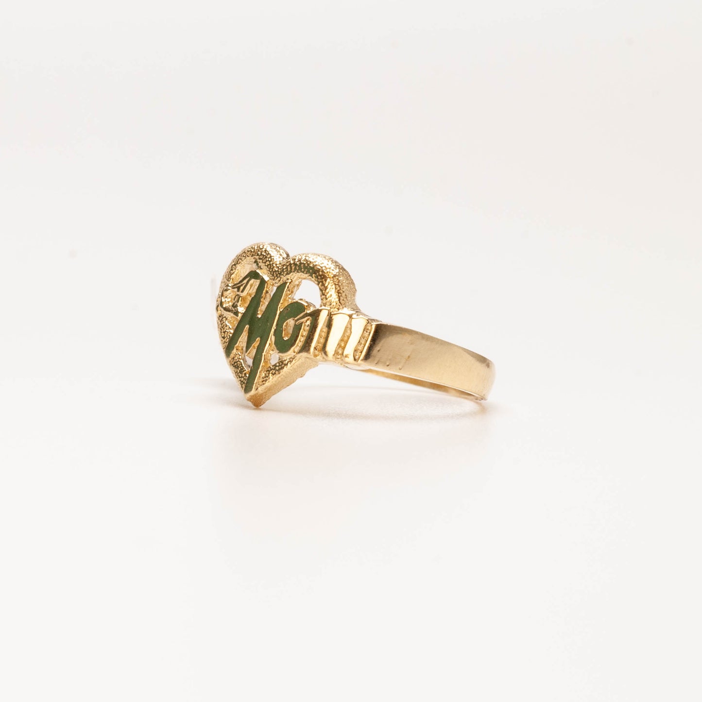 10K MOM Heart Ring