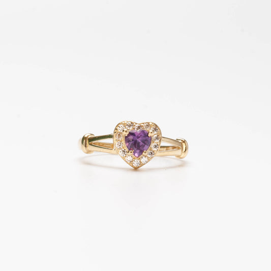 10K Birthstone Heart Ring