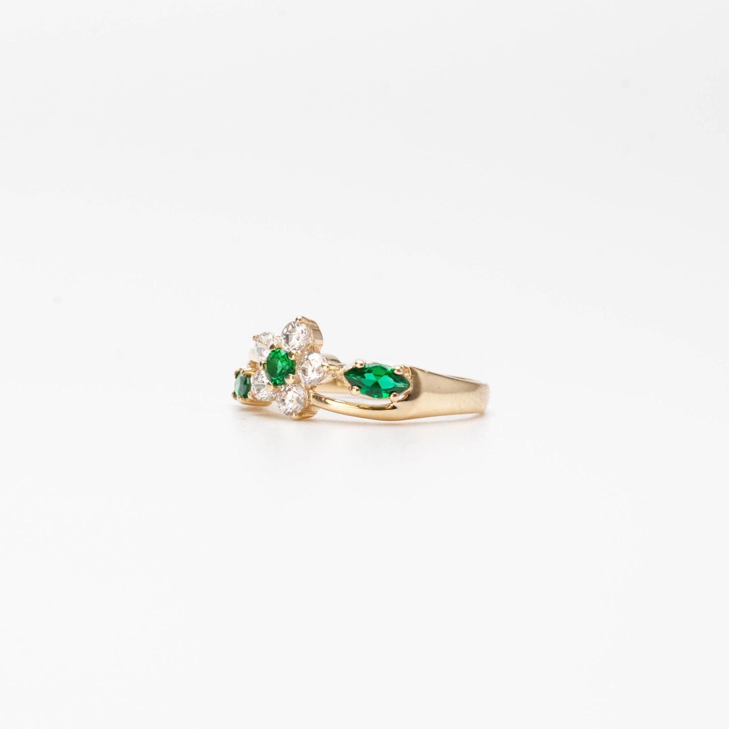 10K Birthstone Flower Ring