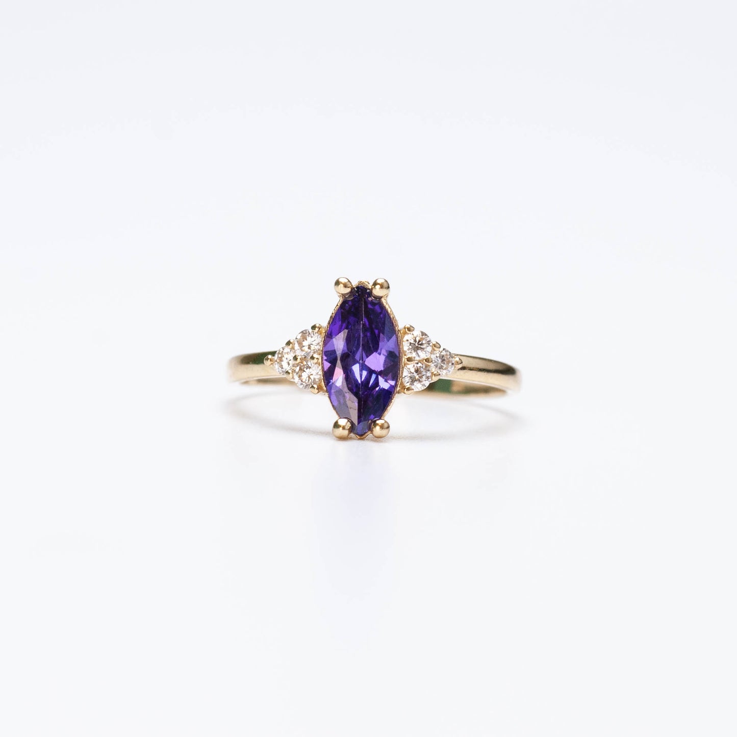 10K Birthstone Marquise Ring