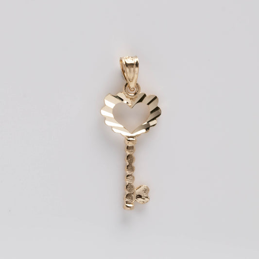 10K Gold Key Pendant