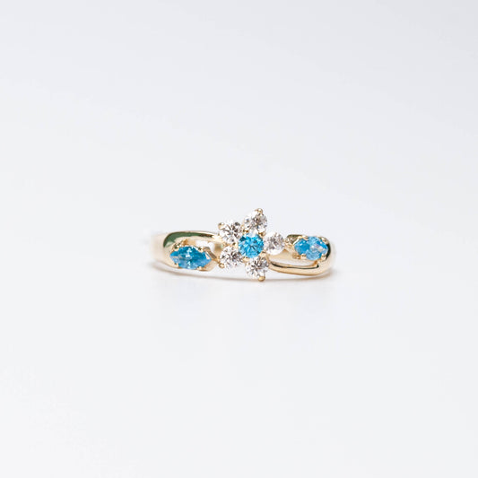 10K Birthstone Flower Ring