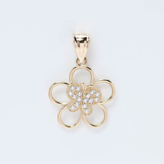 10K Gold Flower Pendant