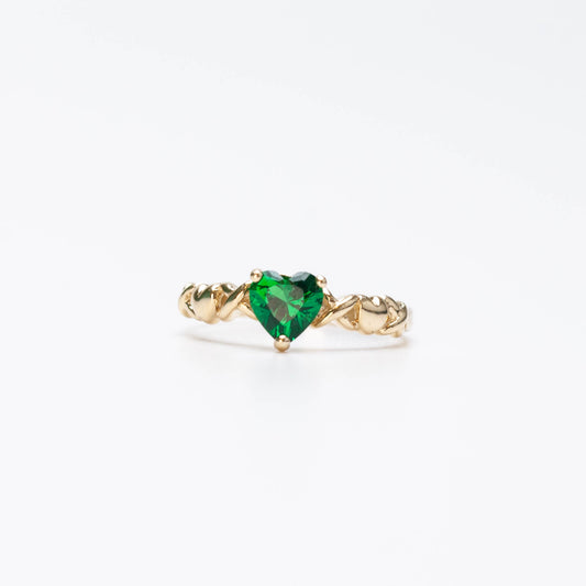 10K Birthstone Heart Ring