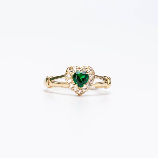 10K Birthstone Heart Ring