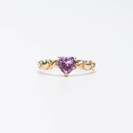 10K Birthstone Heart Ring