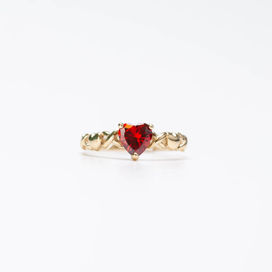 10K Birthstone Heart Ring